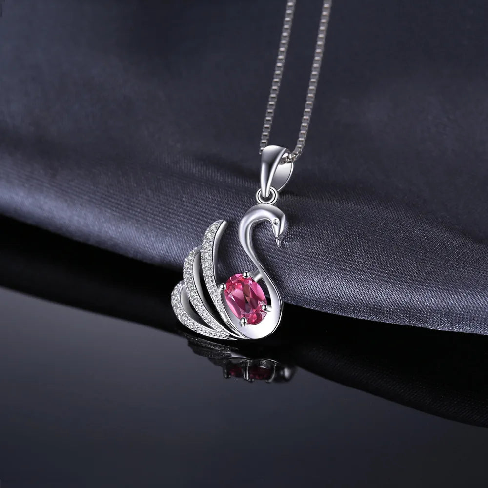 Swan Oval Pink Pendant