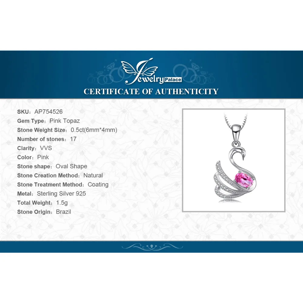 Swan Oval Pink Pendant