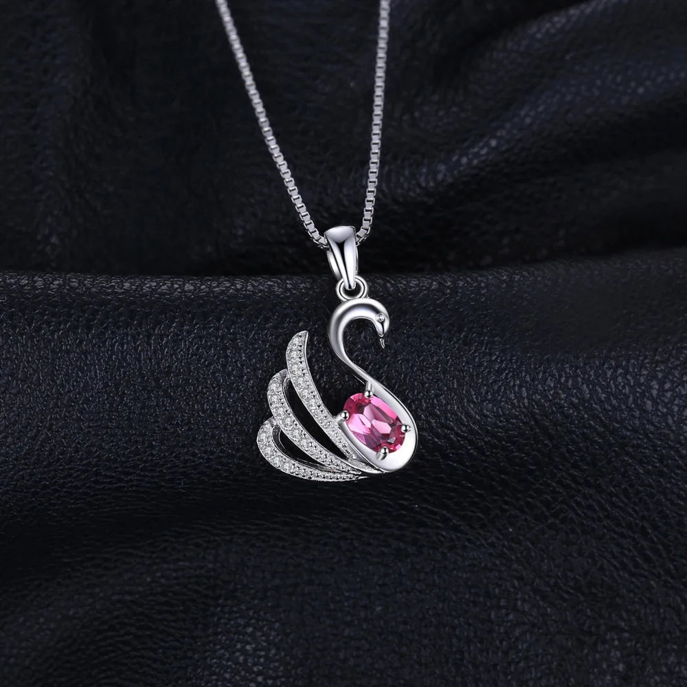 Swan Oval Pink Pendant