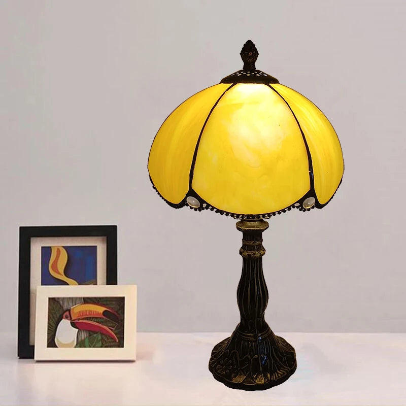 Vintage Stained Glass Table Lamp