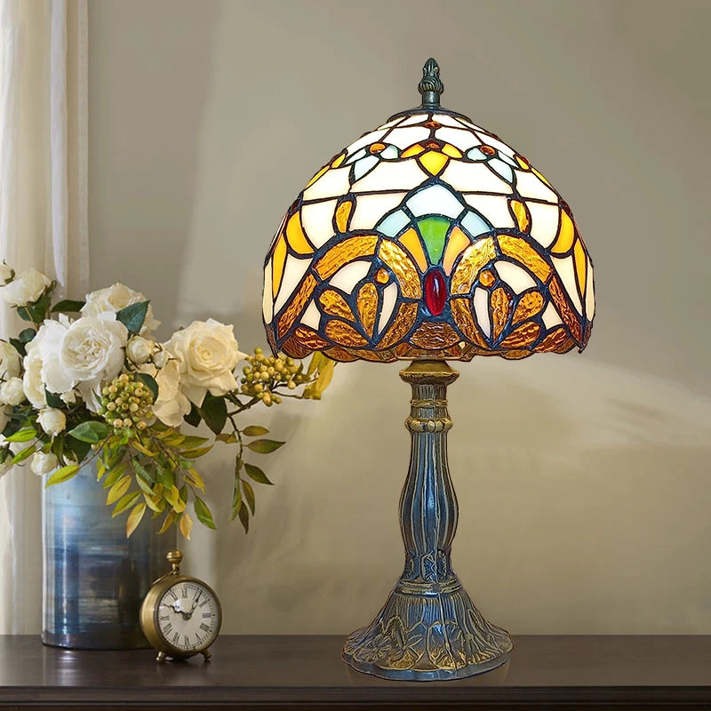 Vintage Stained Glass Table Lamp