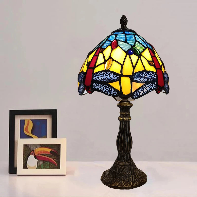 Vintage Stained Glass Table Lamp