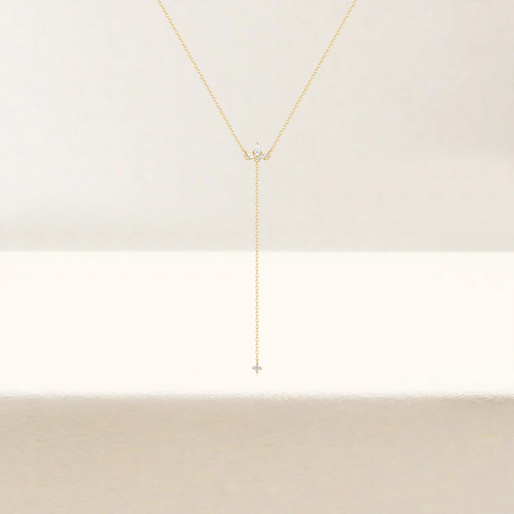 Y-Shaped Silver Necklace