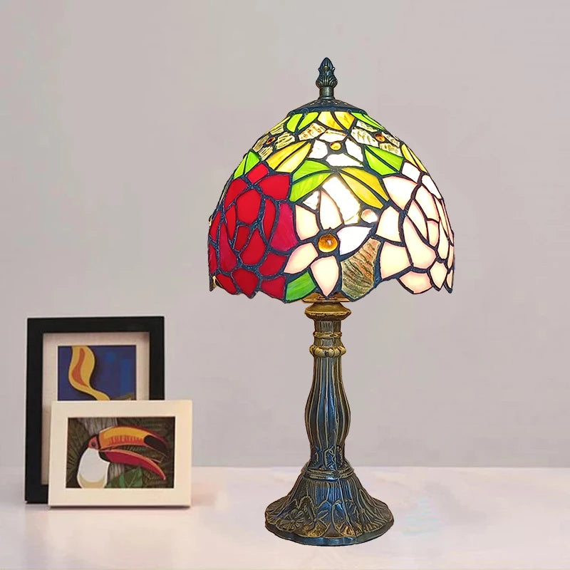 Vintage Stained Glass Table Lamp