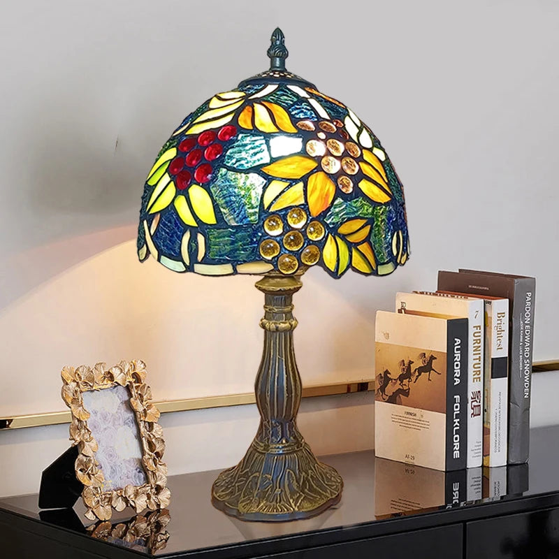 Vintage Stained Glass Table Lamp