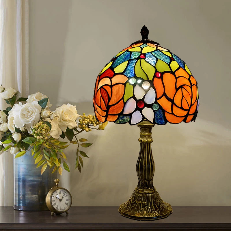 Vintage Stained Glass Table Lamp