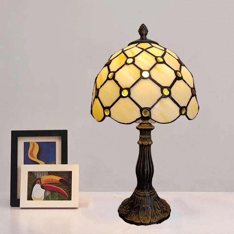 Vintage Stained Glass Table Lamp