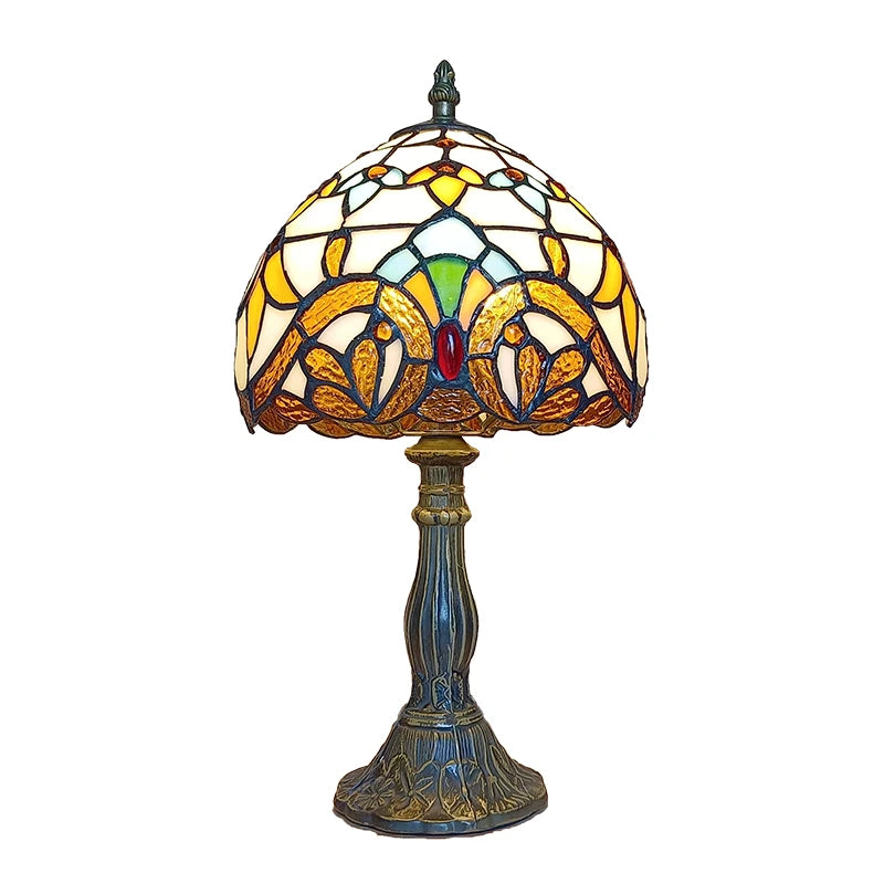 Vintage Stained Glass Table Lamp