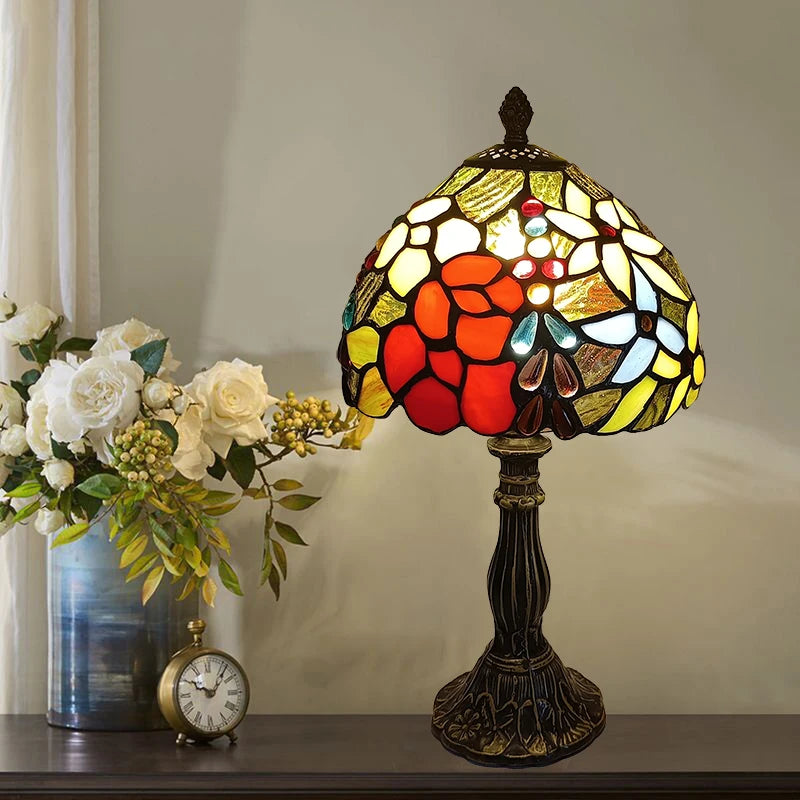 Vintage Stained Glass Table Lamp