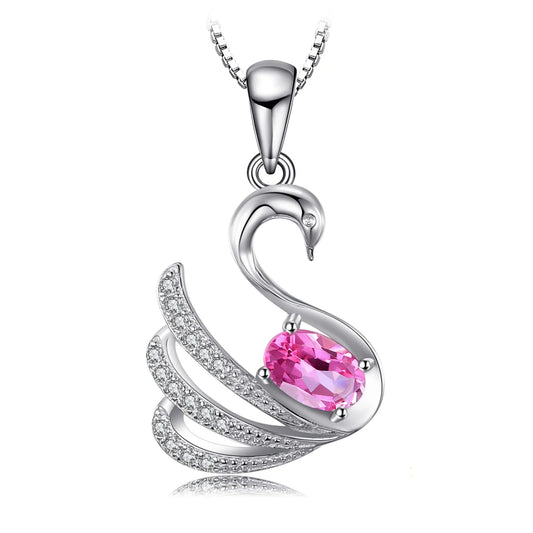 Swan Oval Pink Pendant