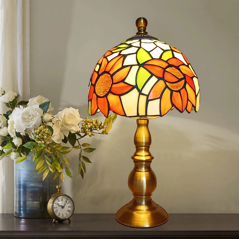 Vintage Stained Glass Table Lamp